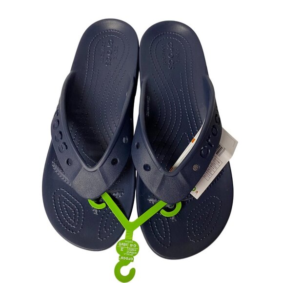 Crocs Classic Navy Blue Flip Flops Sandals Size M10/W12 NWT - Picture 7 of 8
